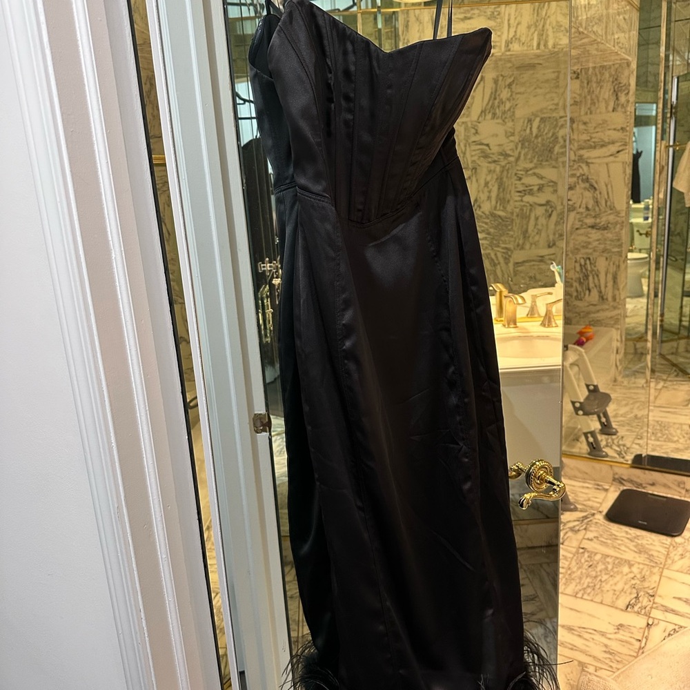 Aqua Black Sweetheart Gown for Prom